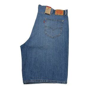 Levis Mens 44 469 Denim Shorts Loose Fit Light Distressed Below Knee Cotton
